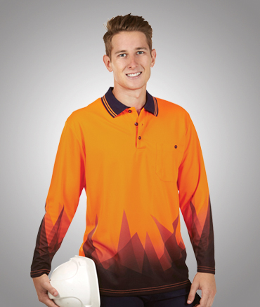 P86  Sublimated Safety polo shirt long sleeve 