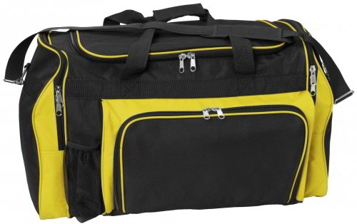 black yellow sports bag