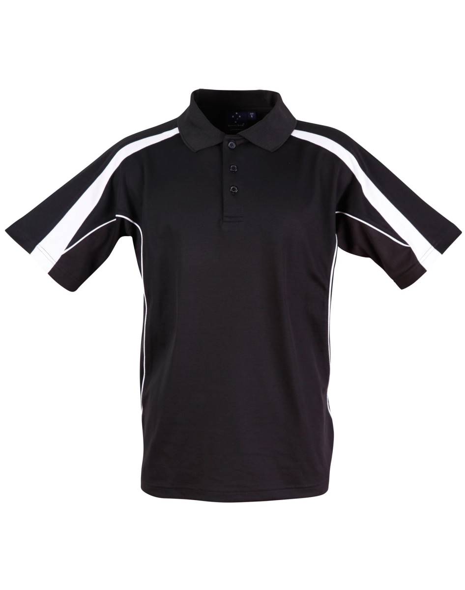 black white Legend Polo shirtBreathable mesh panels under arms and on sides Keeps you cool & comfortable Breathable  fabric