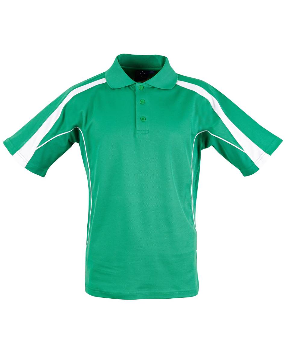 Green/ White Legend Cool Dry Polo shirt, with side mesh panels