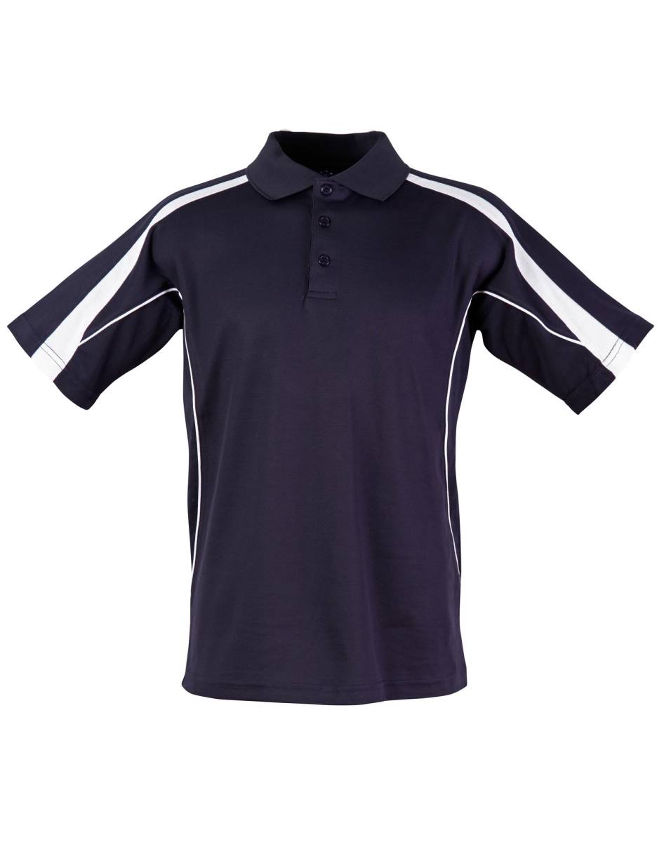 Navy / White Cool Dry Polo shirt with mesh panel underarm and side panels