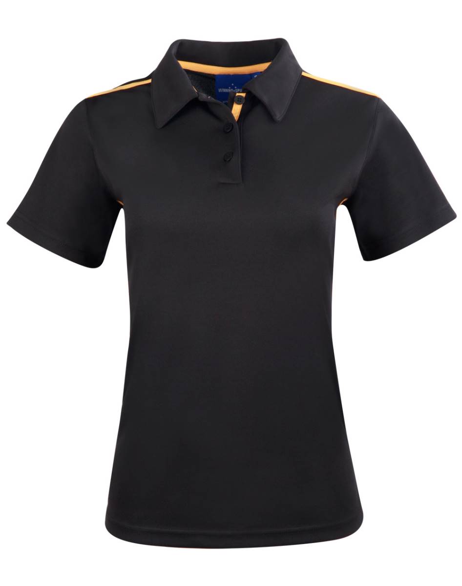 Black / Gold  PS83 Staten Polo Shirt