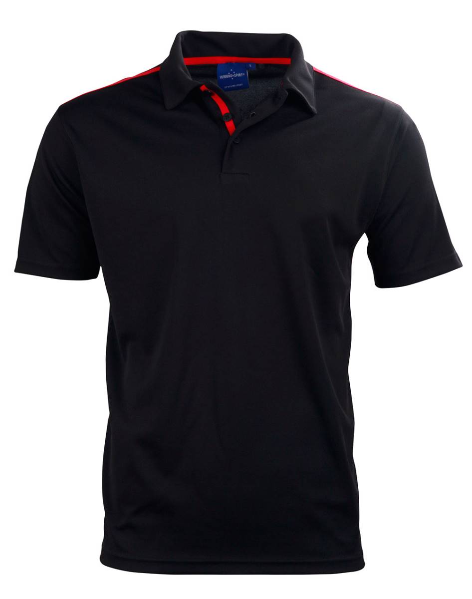 Black Red  PS83 Staten Cool Dry Polo shirt