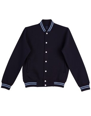 navy sky varsity fleece jacket