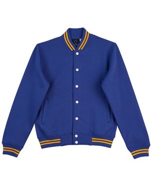 royal gold varsity fleece jacket