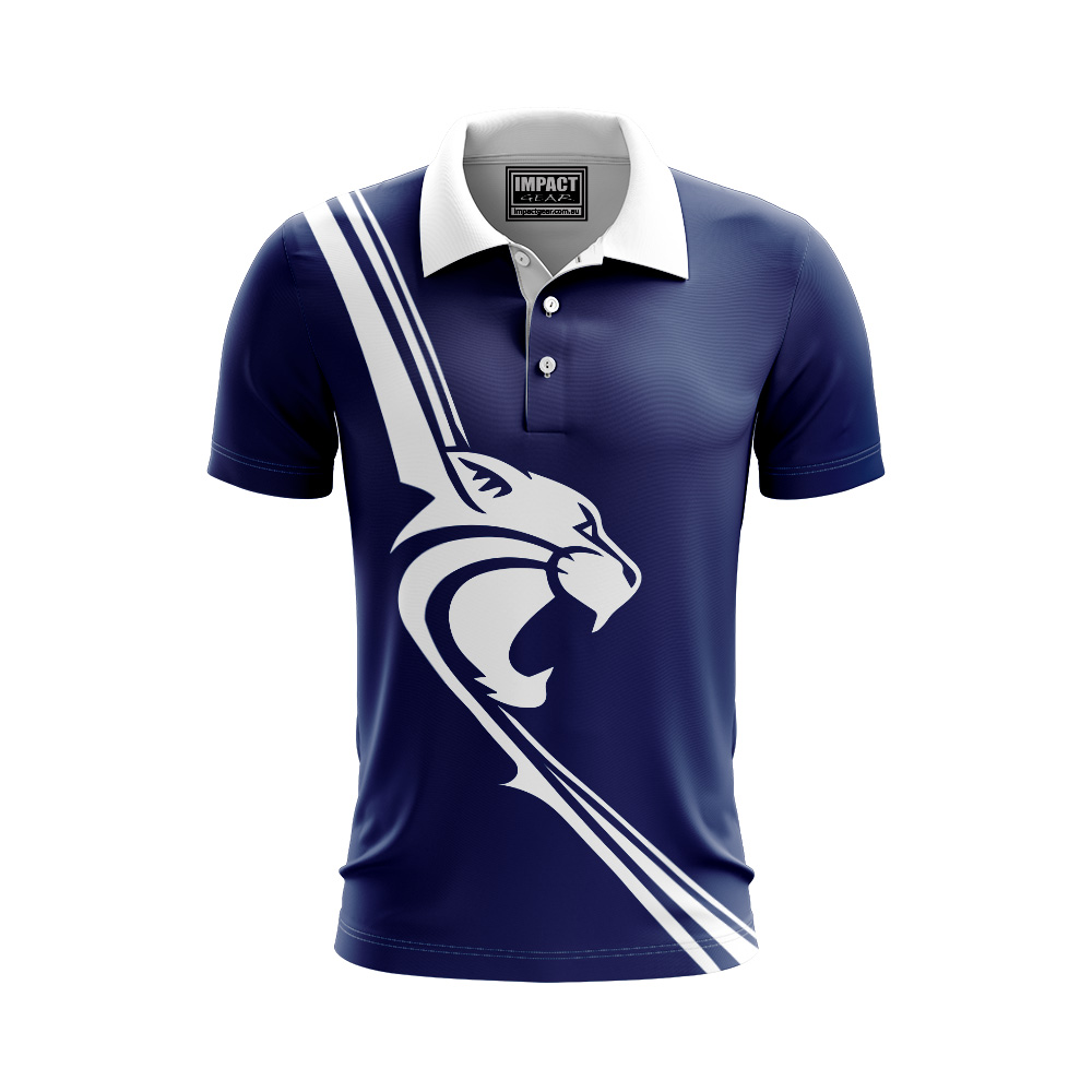 Dye Sublimated Polo shirt , CATS Design, Custom made, Sunshine Coast.