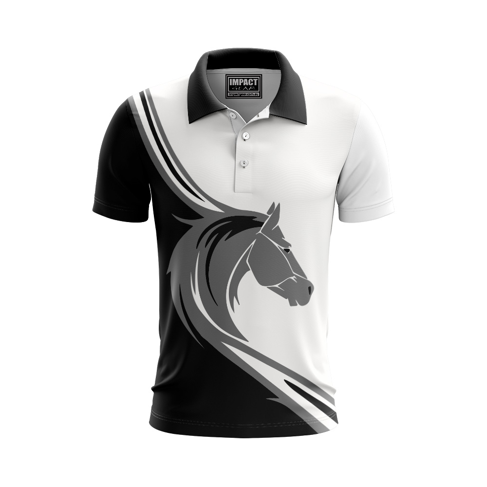 Horse Racing ,Dye Sublimated Polo Shirt, Custom made , Australia