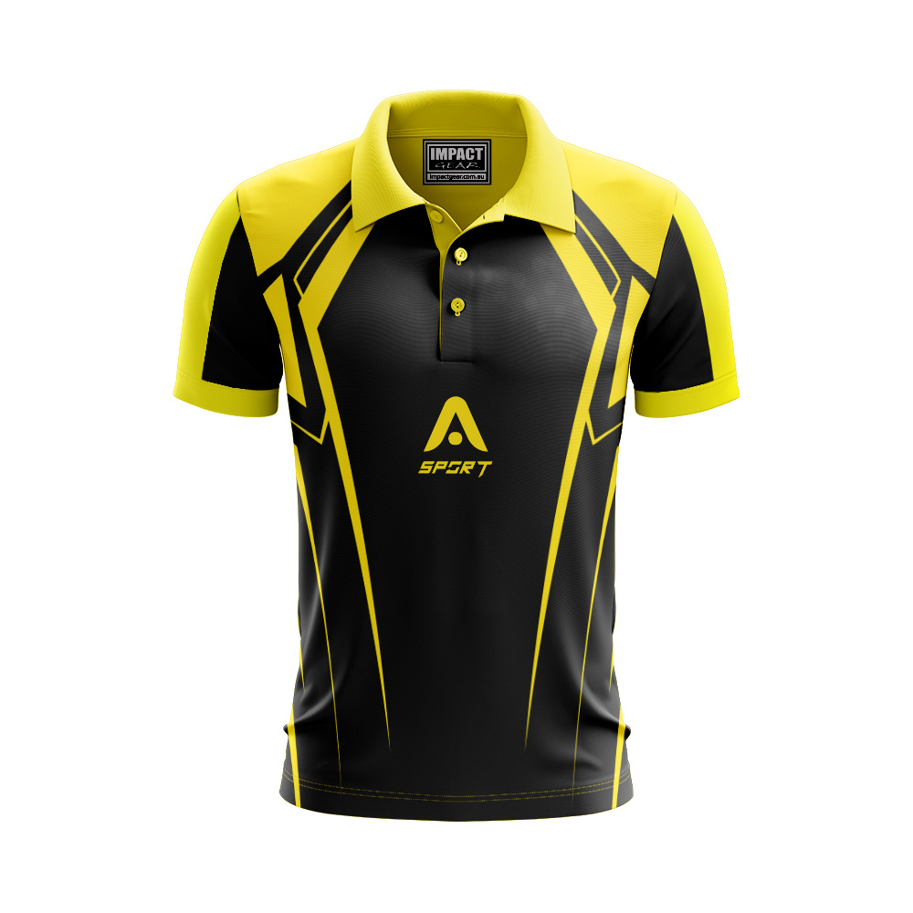 Sports Design Sublimated Yellow Black Polo shirt