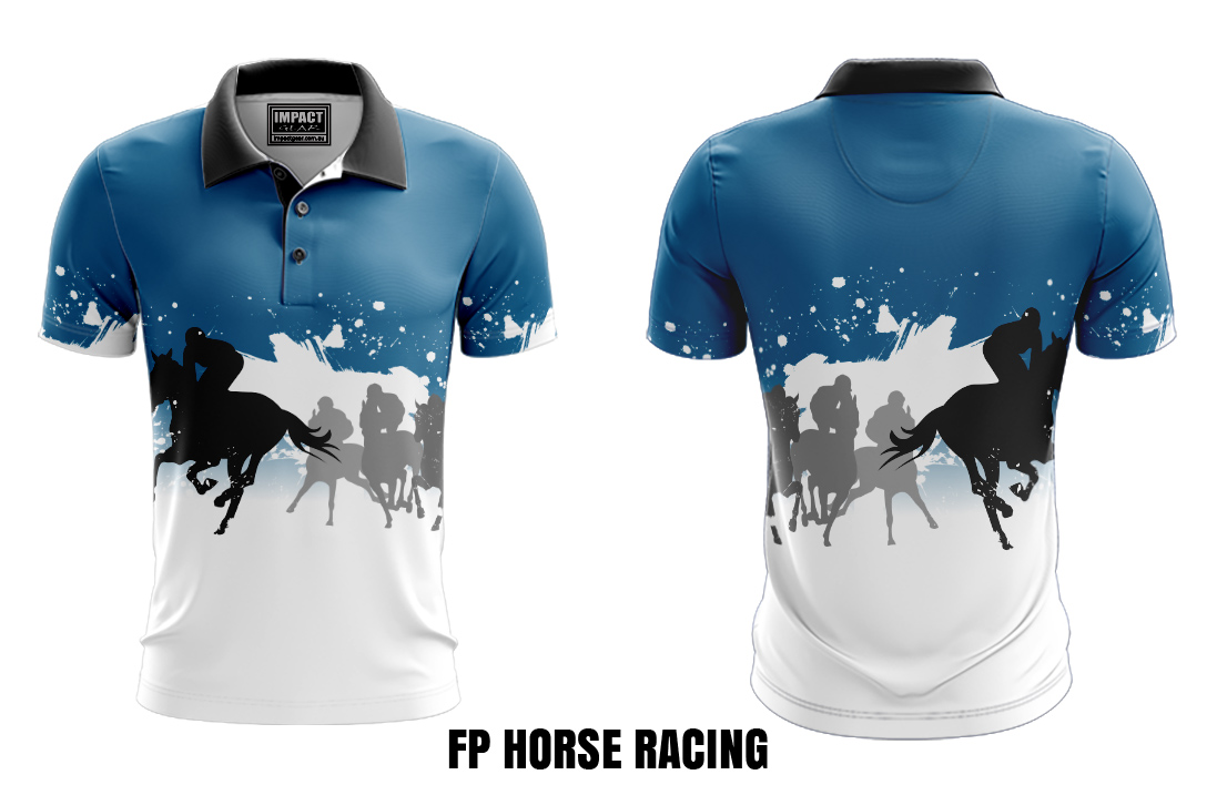 Horse Racing design Sublimated Polo shirts