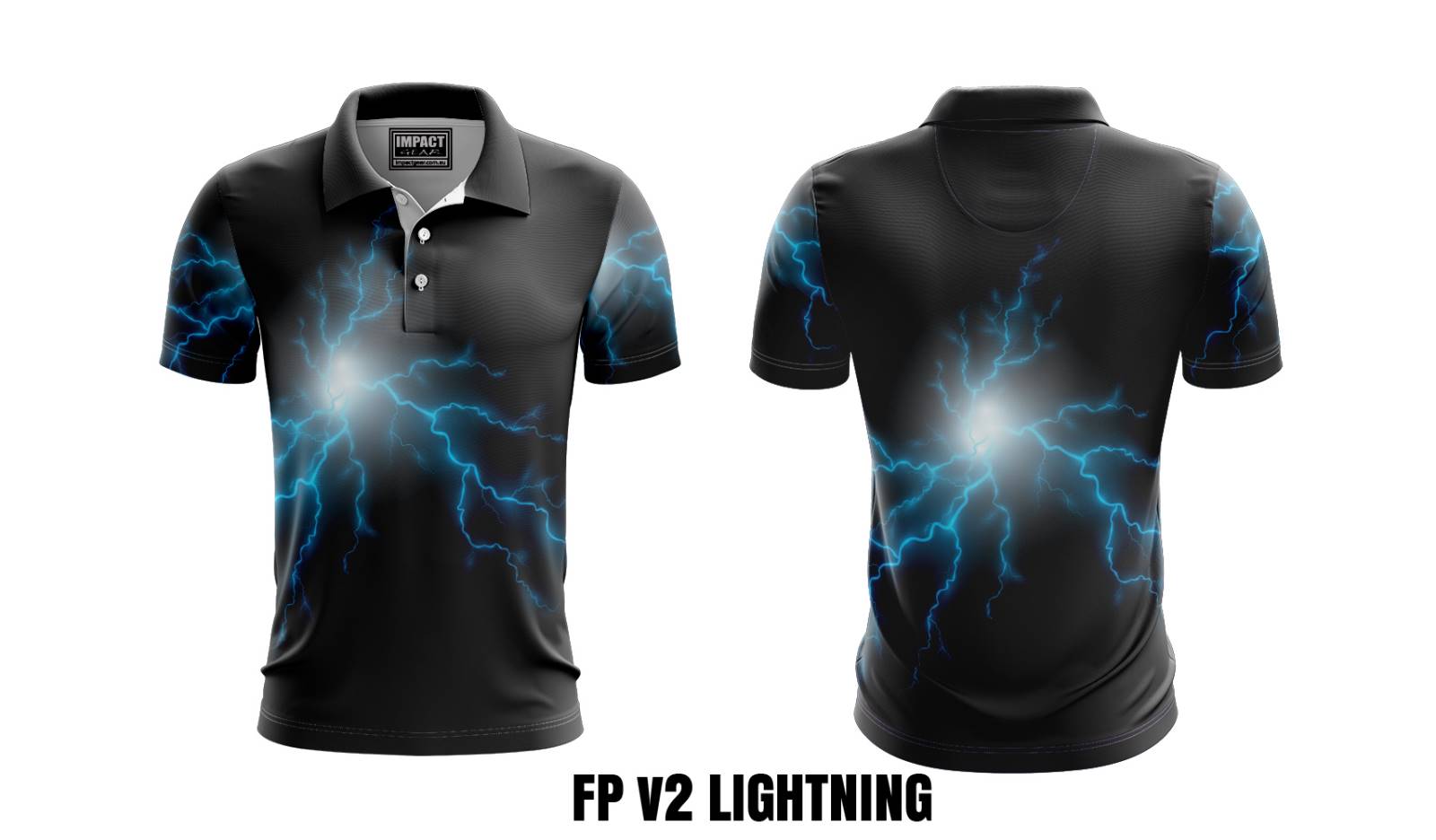 FP V2 Lightning Sublimated Polo Blue Lightning