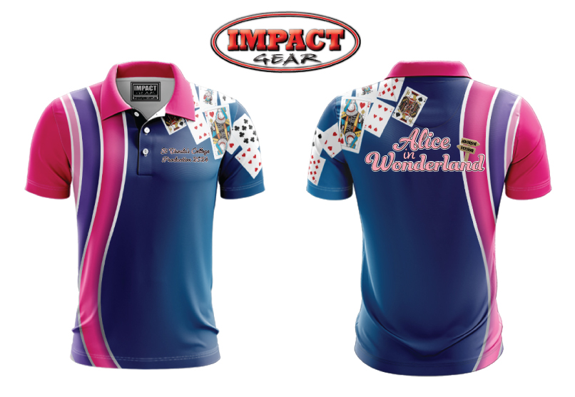 Custom made Alice in Wonderland Design Sublimated Polo shirt