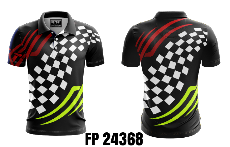 FP 24368 Racing Design Custom made Fully Dye Sublimated Polo shirt, Cool Dry