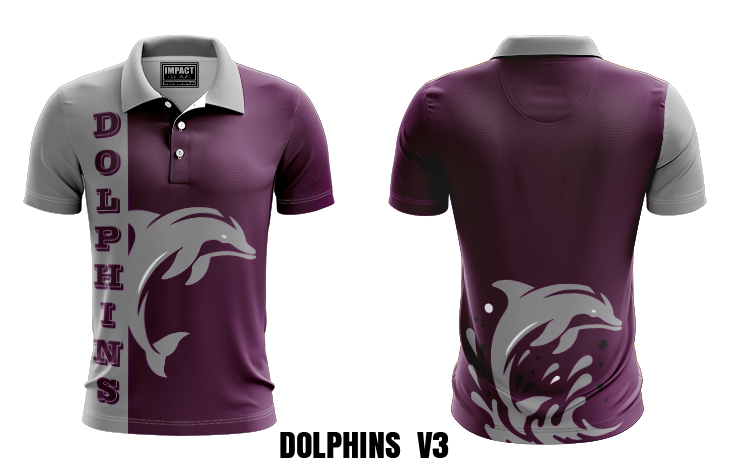 Dolphins design V3 Maroon Grey Custom made Fully Dye Sublimated Shirt,