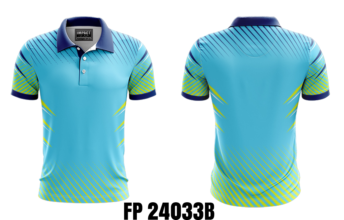 FP 24033B Sky Blue Green Yellow Navy Custom made design Sublimated Polo shirt