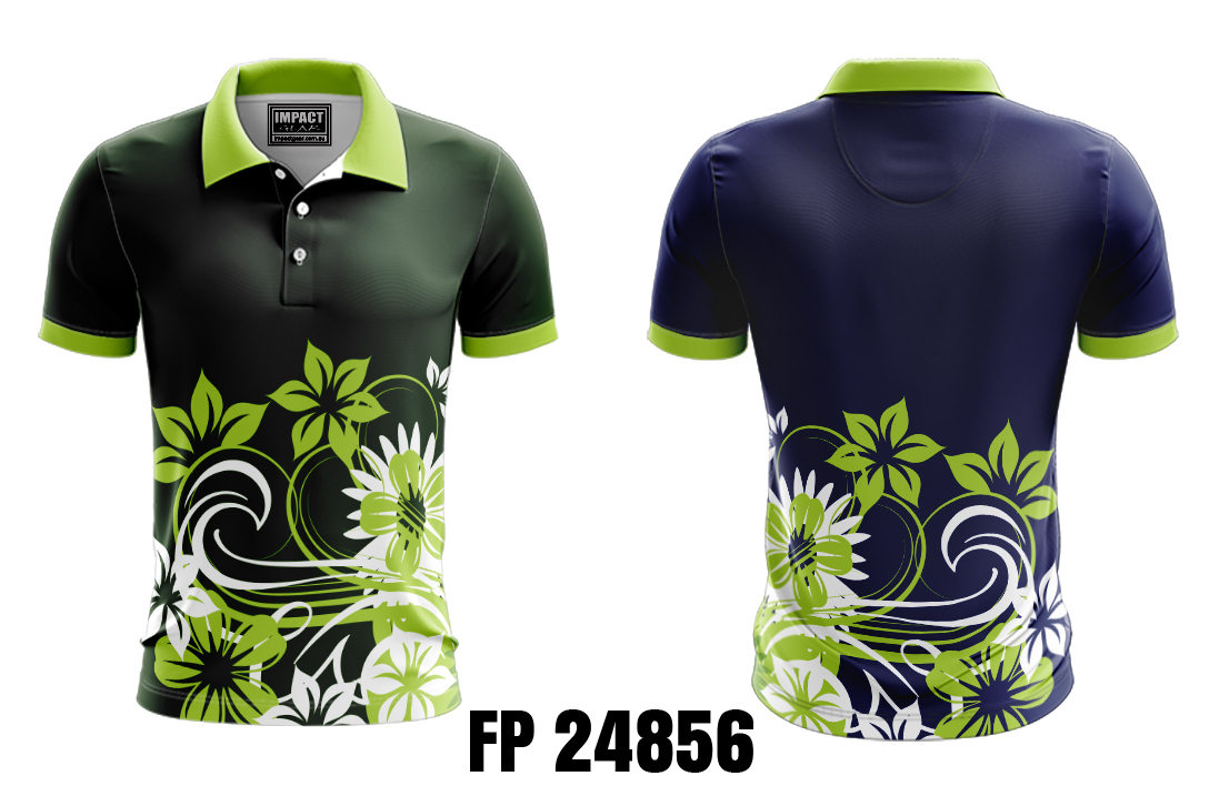 FP 24856 Flowers custom made fully dye Sublimated Polo shirt