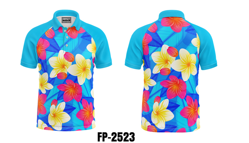 FP 2523 Tropical Flower design, Fully Dye Sublimated Polo shirt