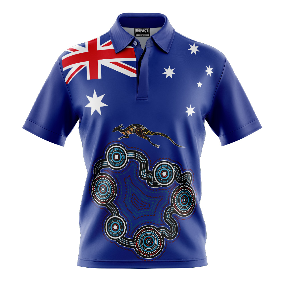 Dye Sublimated Aussie Polo shirt design