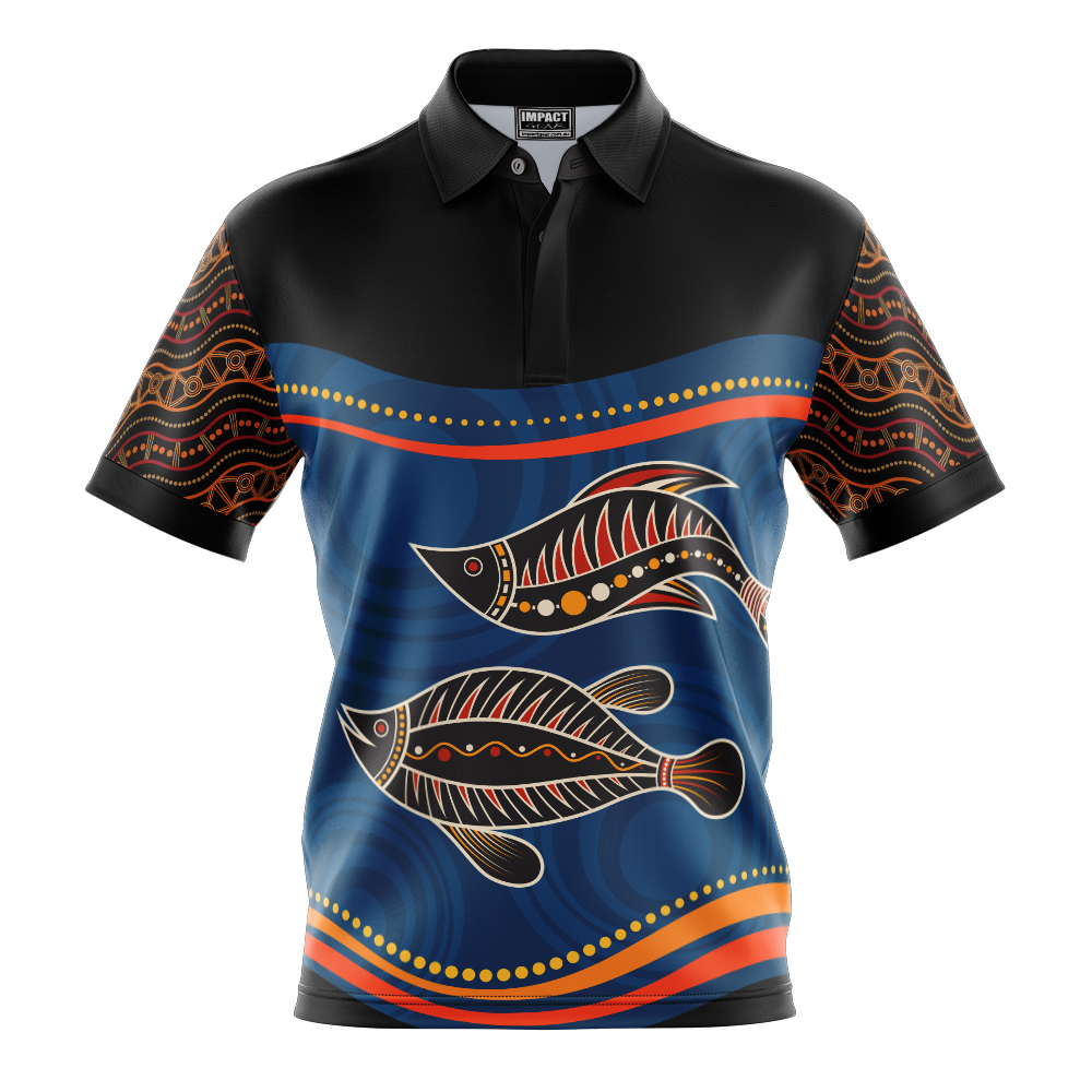 Fully Dye Sublimated Aboriginal 2 Fish, Custom made Australian