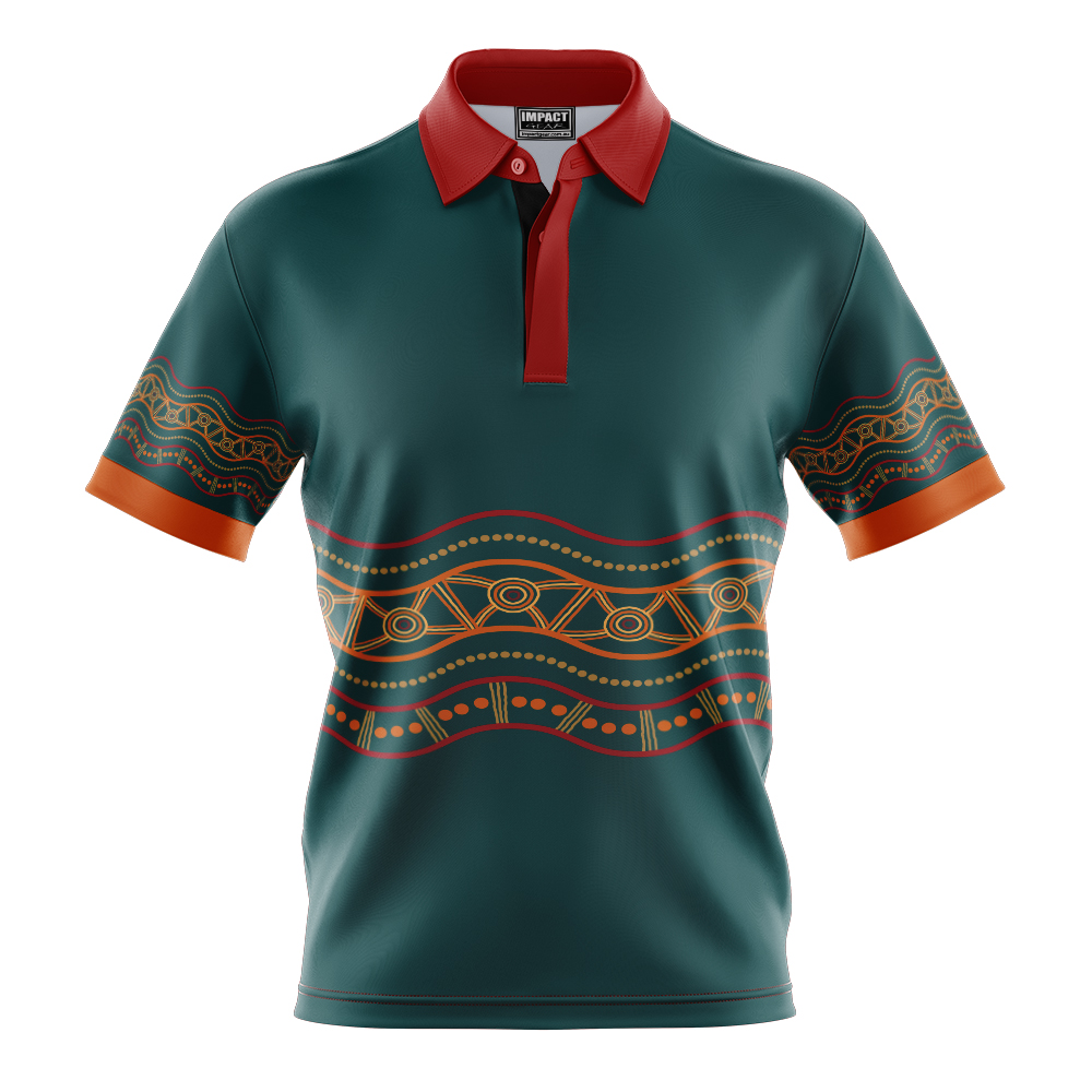 Fully Sublimated Cool Dry Aboriginal Pattern Polo Shirt