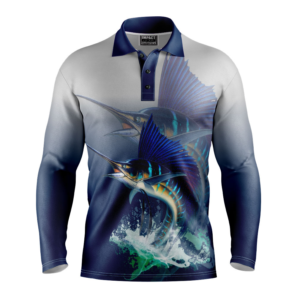 Marlin Fishing Polo shirt Design, Custom made, Australia