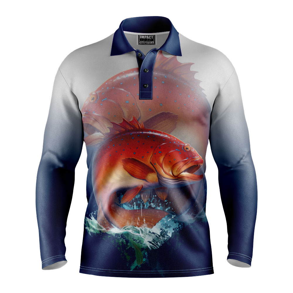 Fishing Polo shirt Design Sublimated Custom made Aussie