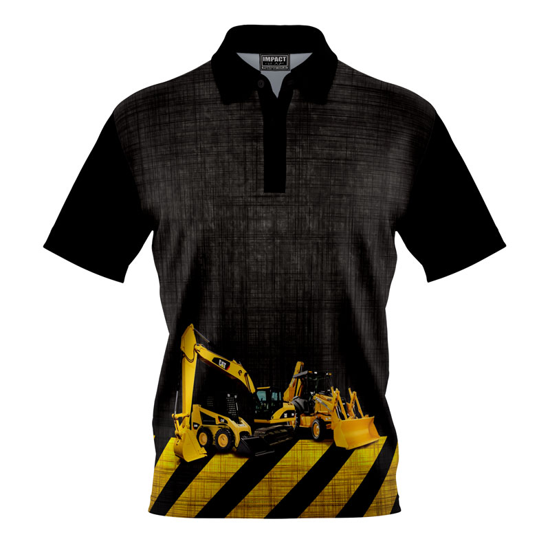 IG049 Excavators Fully Sublimated Polo Shirt Front