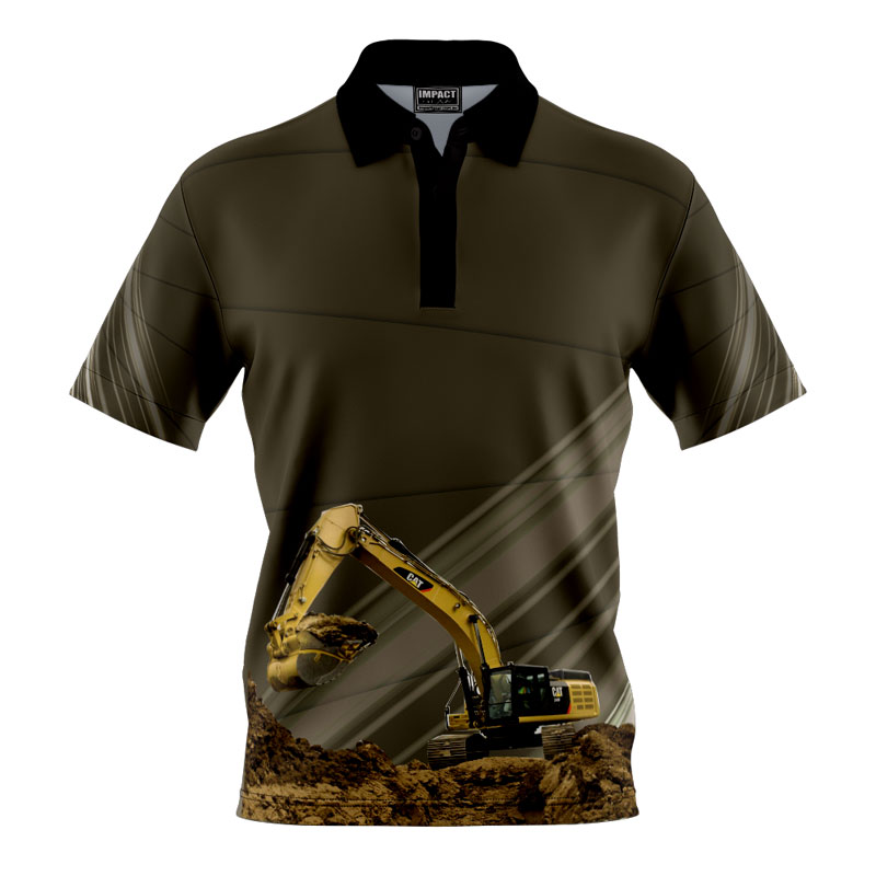 IG052 Excavator CAT Fully Sublimated Polo shirt