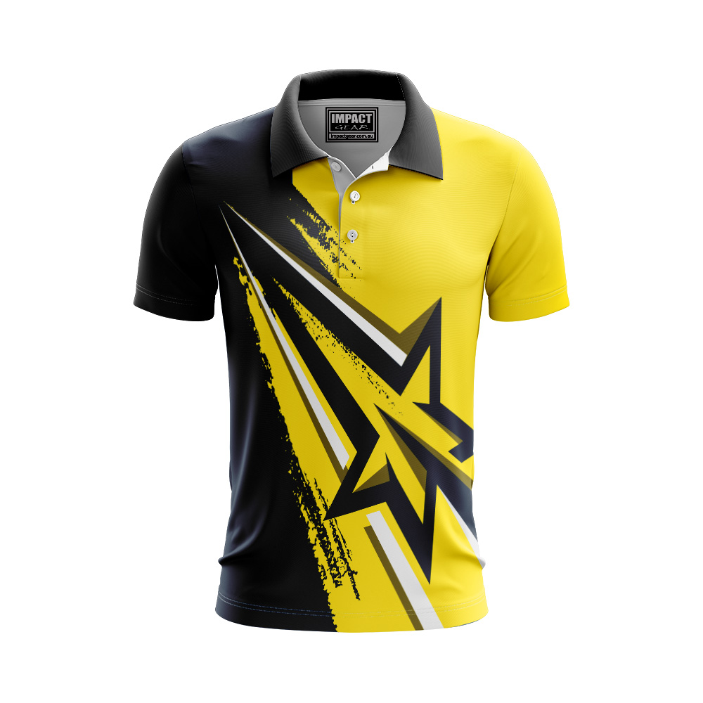 FP Yellow Black Star Sublimated Polo shirt