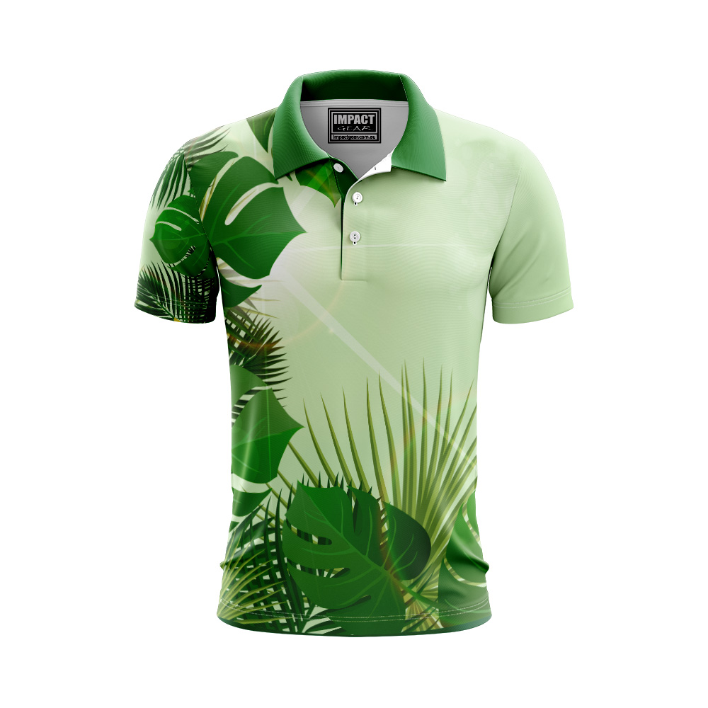 FP V2 1044 Garden, Flowers, Landscape, Green, Polo shirt, Sublimated