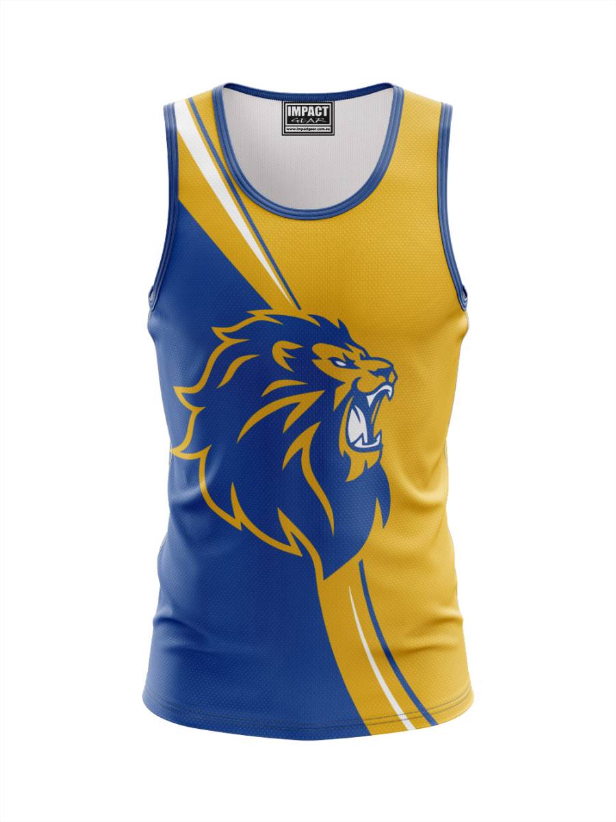 LIONS Gold Blue Sublimated Singlet, Tank Top