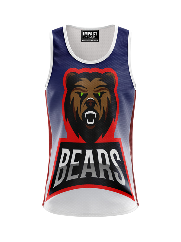 Dye Sublimated Singlet , Bears logo, Custom made, DYO