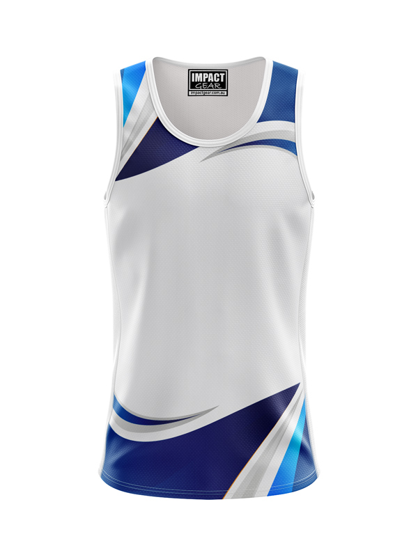 Sublimated Singlet Waves 1, wHITE Blue