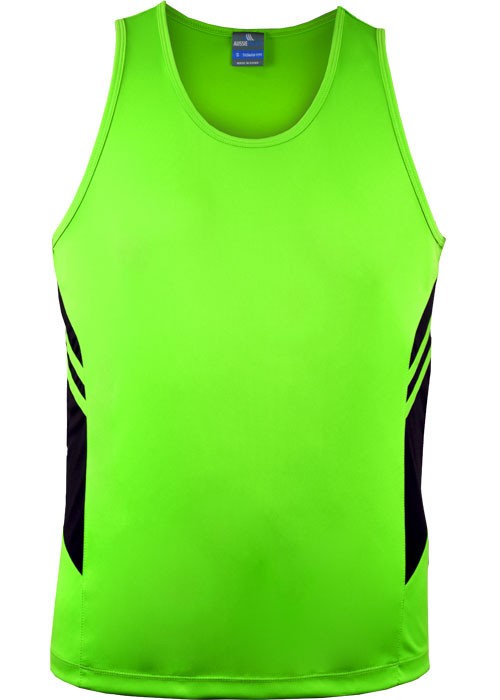 Tasman Singlet Fluro Green / Black