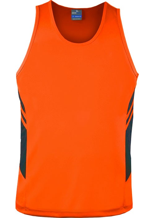 Tasman singlet Fluro Orange / Black