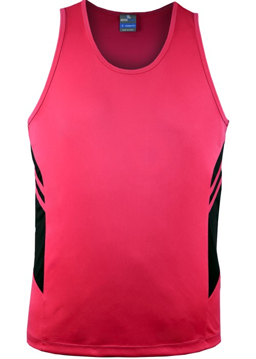 Fluro Pink / Black Singlet