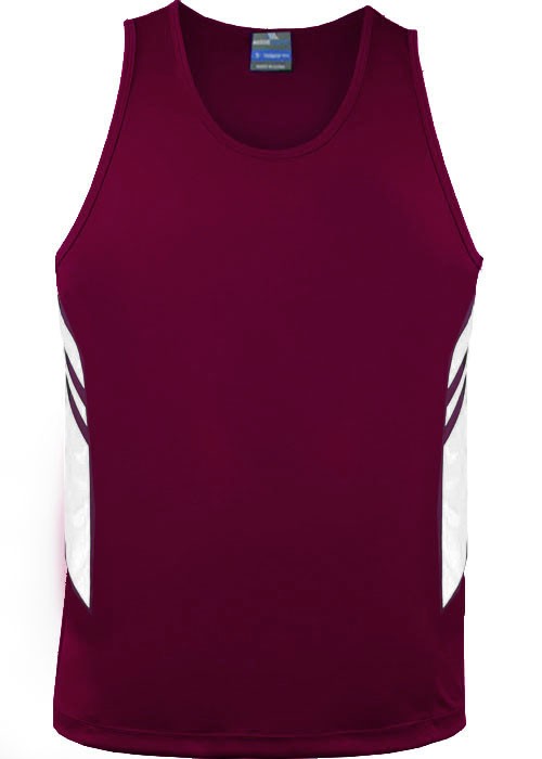 Tasman Singlet Maroon / White