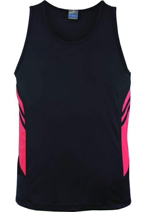 Navy / Fluro Pink singlet