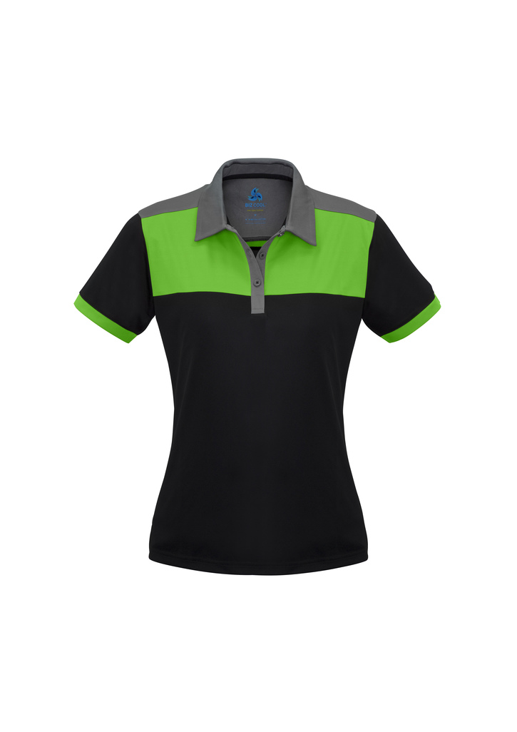 Ladies Charger Polo shirt Black Green