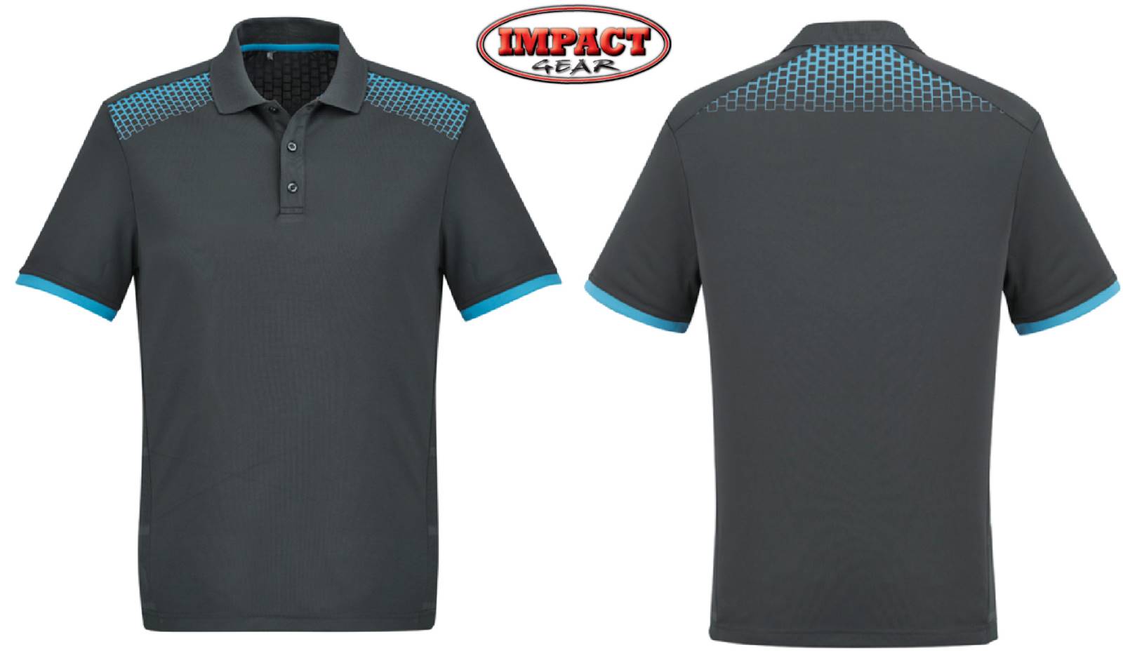 Grey Cyan Galaxy Polo Shirt