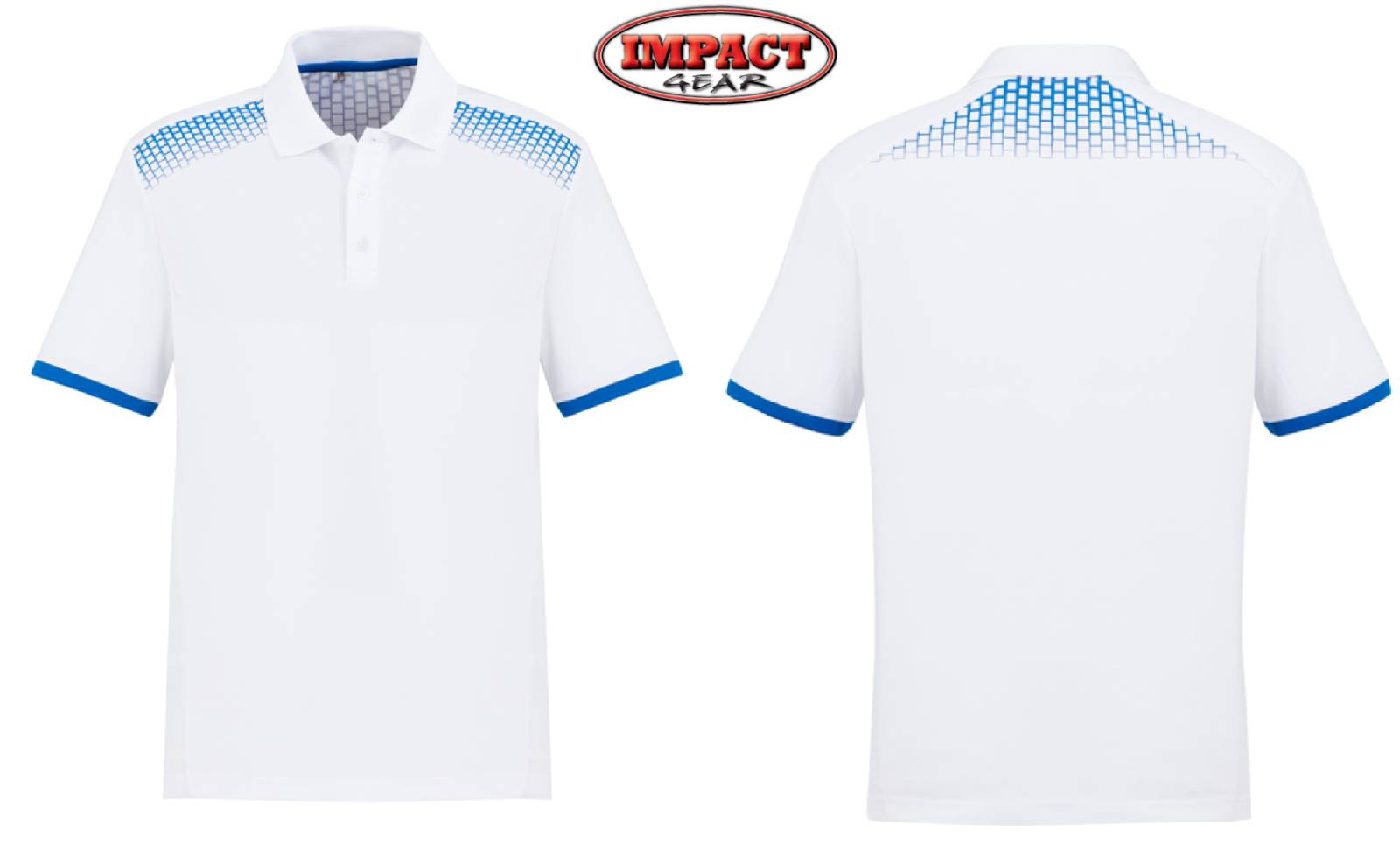 White / Royal Galaxy Polo shirts Mens Ladies sizes