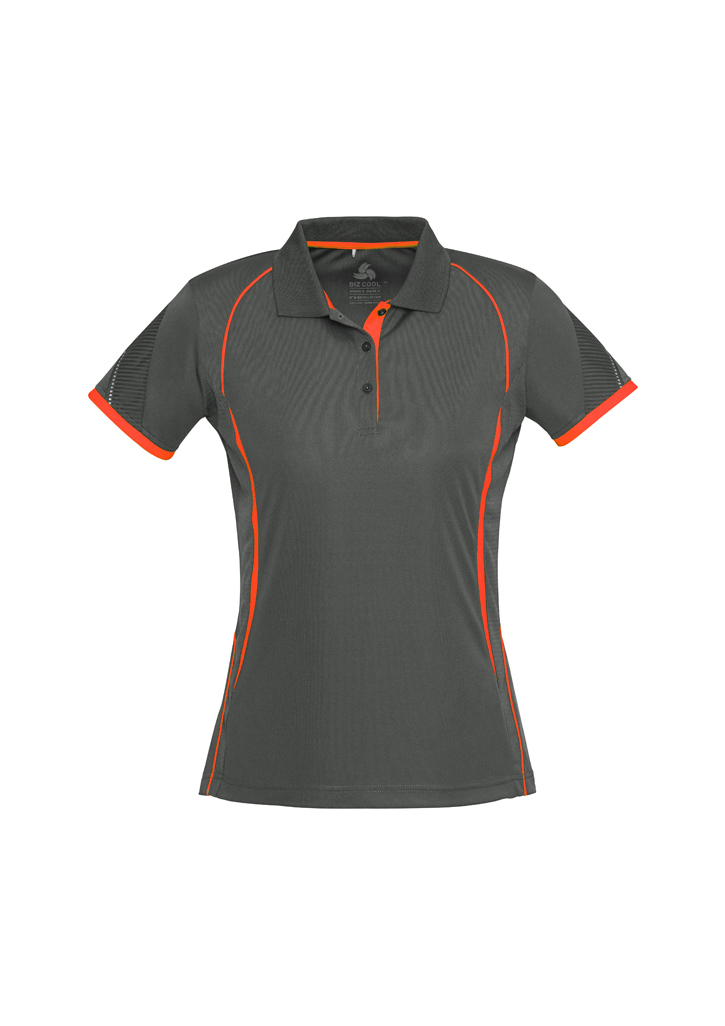 Grey Fluro Orange Razor Polo shirt