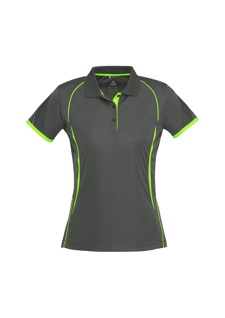 Grey Fluro Green rAZOR Polo