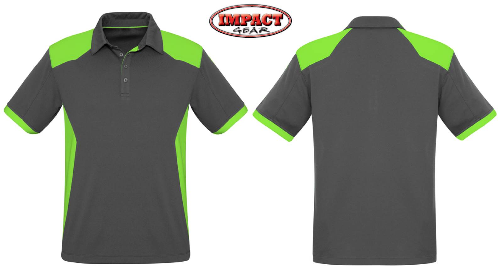 Grey Fluro Lime Rival Polo shirt