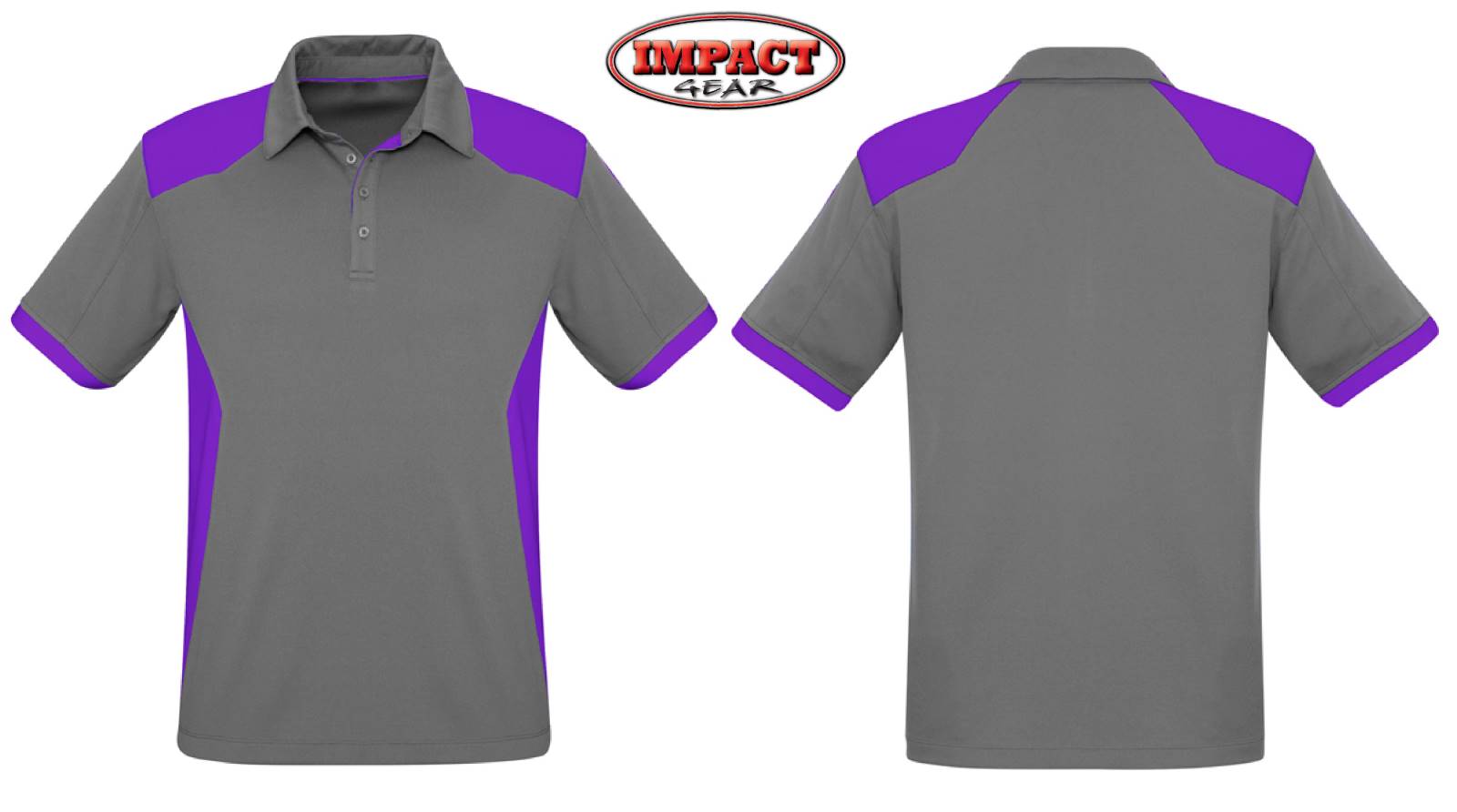 Silver Purple Rival Polo Shirt Mens and Ladies Size Sports polo