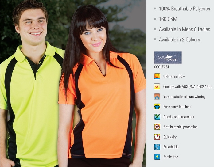 P88 Hi Vis Coolfast Mini Waffle Polo