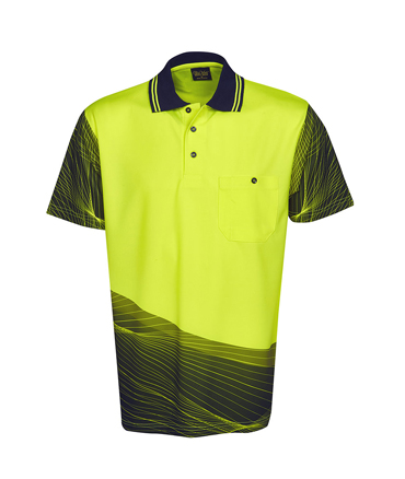 P67  Yellow / Navy Sublimated Polo shirt