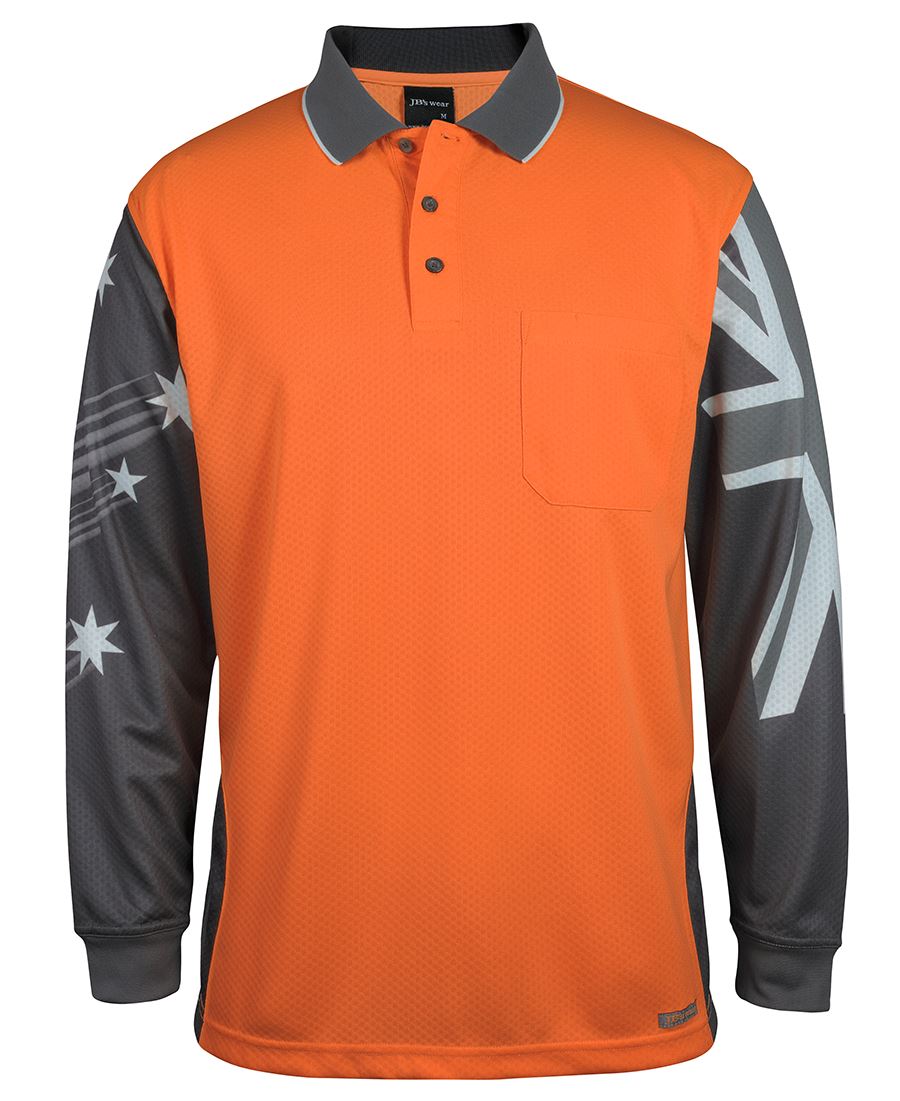 Hi Vis  Polo shirt Long Sleeve Southern Cross Aust