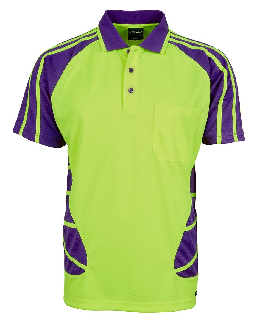 Spider Hi Vis Safety Polo Shirt Purple Lime