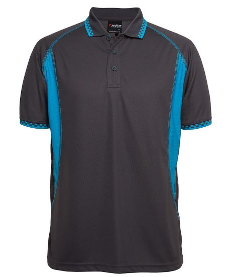 Insert Moto Polo shirt, Charcoal / Aqua