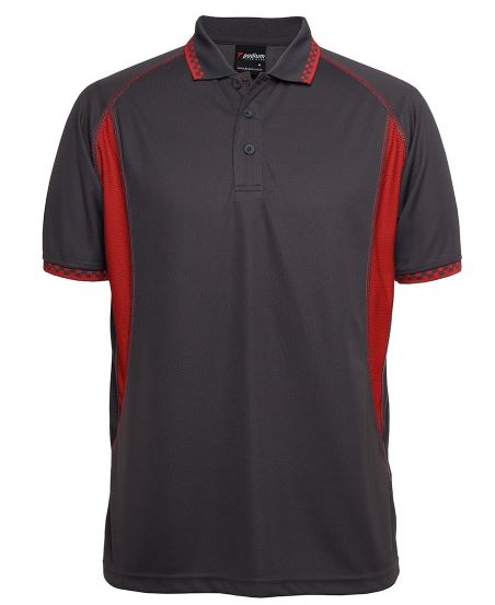 Insert Moto Polo shirt, Charcoal / Red